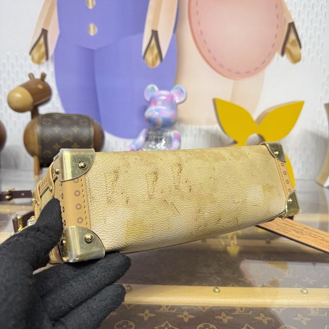 Louis vuitton original canvas side trunk MM M12480 beige