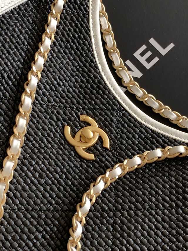 CC original raffia maxi shopping bag AS5463 black