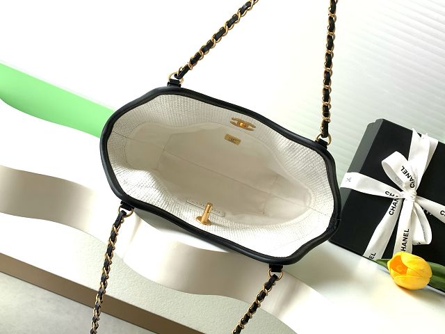 CC original raffia small tote bag AS6015 white