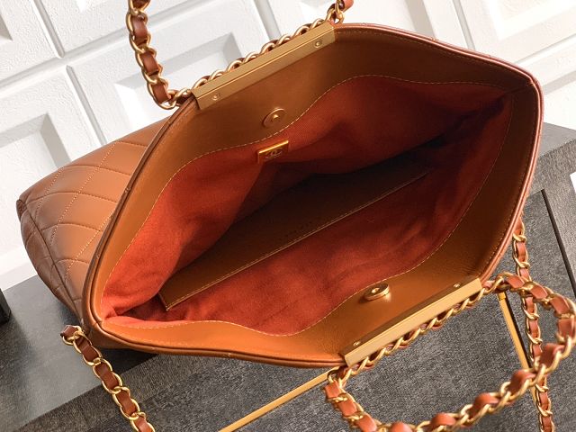 CC original calfskin large handbag AS5936 brown