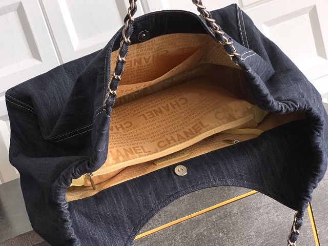 CC original denim large tote bag AS2138 dark blue