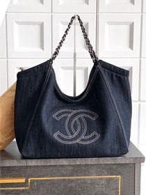 CC original denim medium tote bag AS2137 dark blue