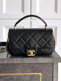 CC original lambskin mini flap bag AS5399 black