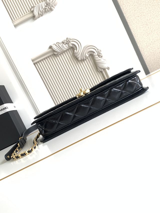 CC original shiny calfskin evening bag AS5642 black