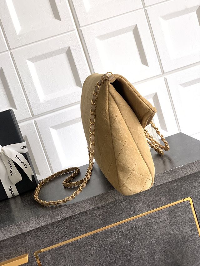 CC original suede calfskin large handbag AS5936 apricot