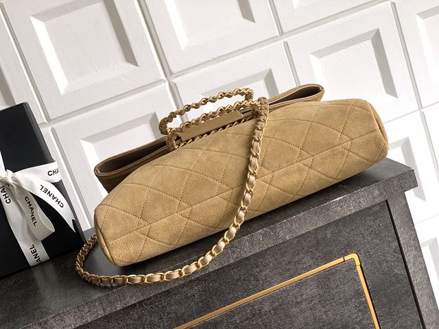 CC original suede calfskin large handbag AS5936 apricot
