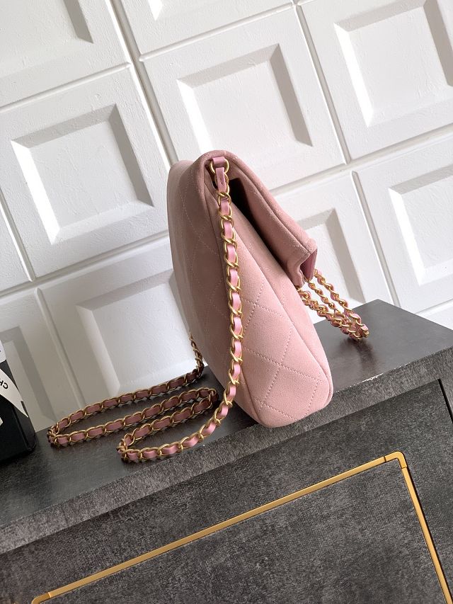 CC original suede calfskin large handbag AS5936 pink