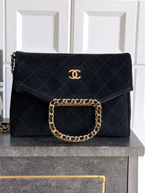 CC original suede calfskin medium handbag AS5896 black