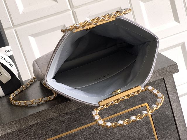 CC original suede calfskin medium handbag AS5896 grey