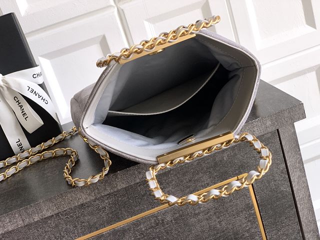 CC original suede calfskin small handbag AS5895 grey