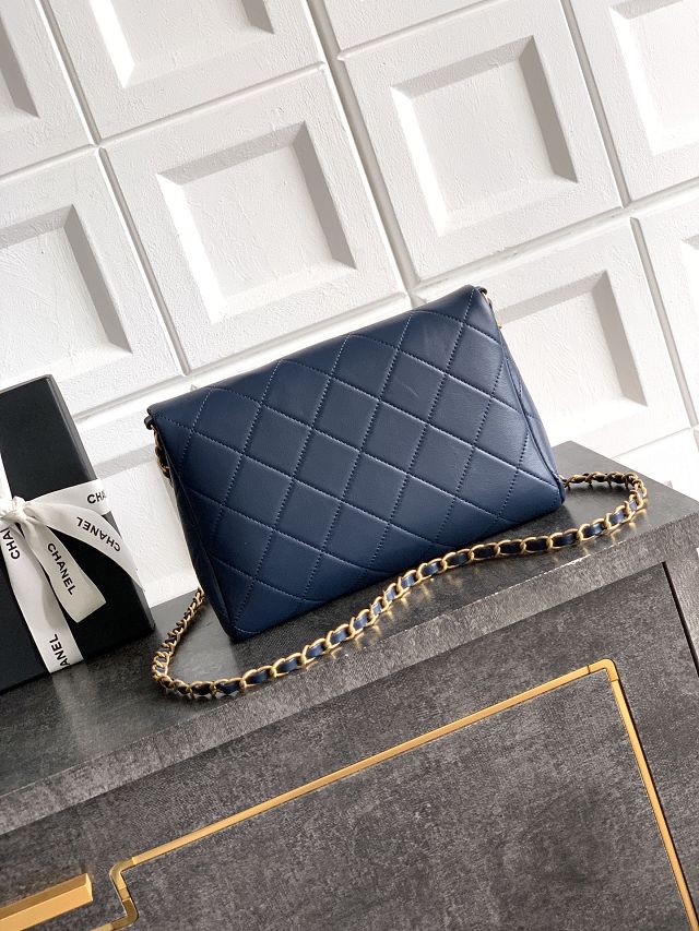 CC original calfskin small handbag AS5895 blue