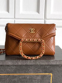 CC original calfskin small handbag AS5895 brown