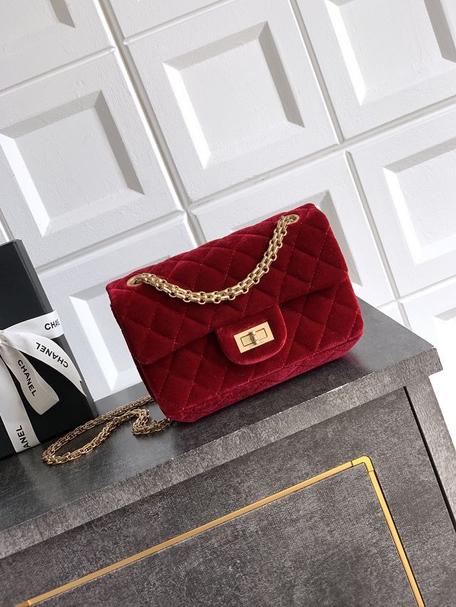 CC original velvet small 2.55 flap bag AS0874 