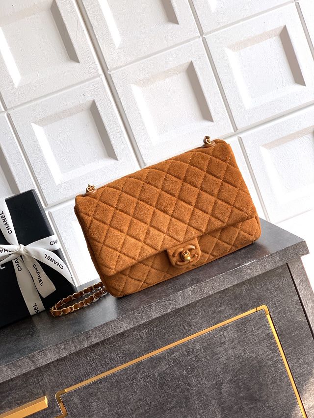 CC original suede calfskin medium flap bag AS5987