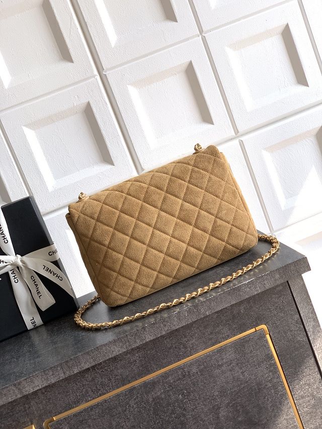 CC original suede calfskin medium flap bag AS5987