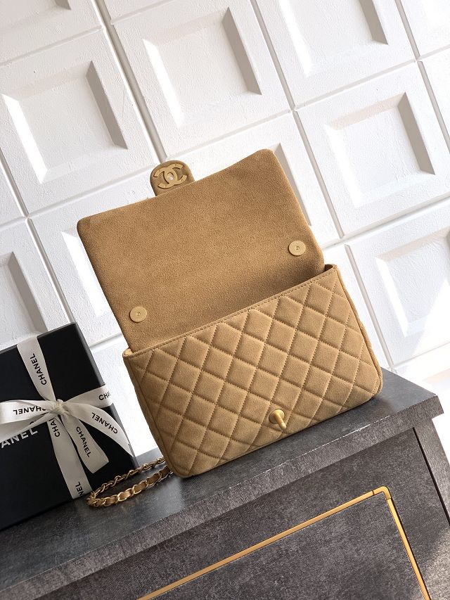 CC original suede calfskin medium flap bag AS5987
