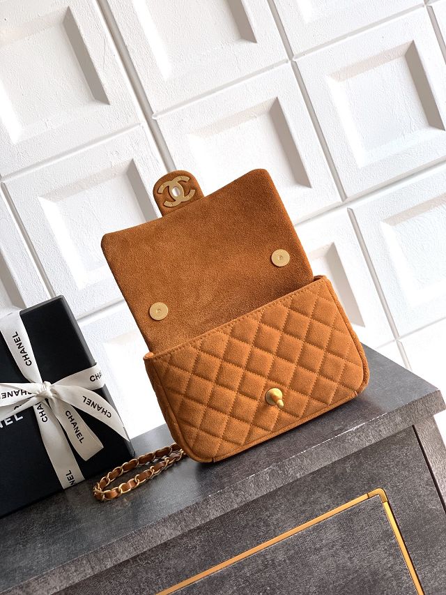 CC original suede calfskin mini flap bag AS5989