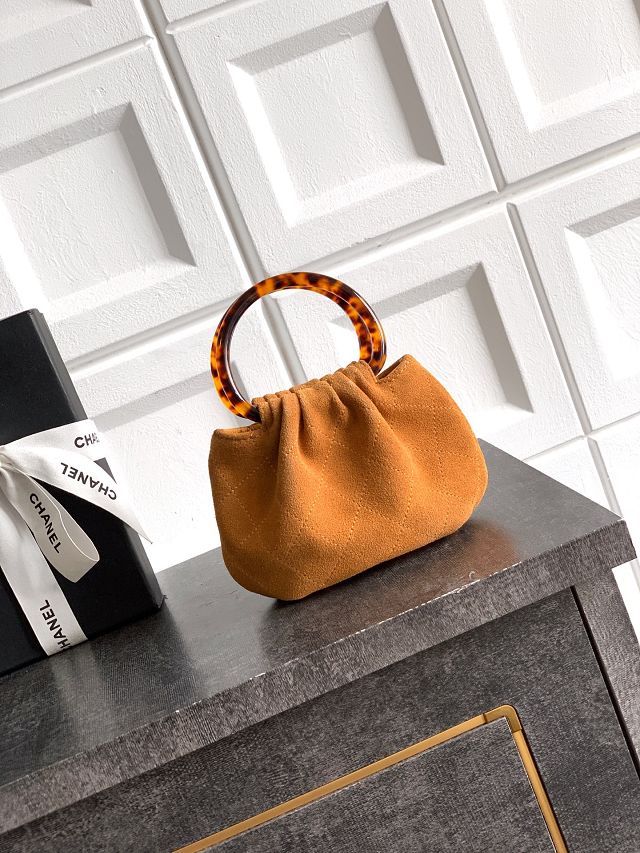 CC original suede calfskin mini pouch AP4981 brown