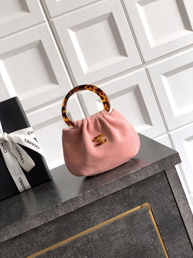 CC original suede calfskin mini pouch AP4981 pink