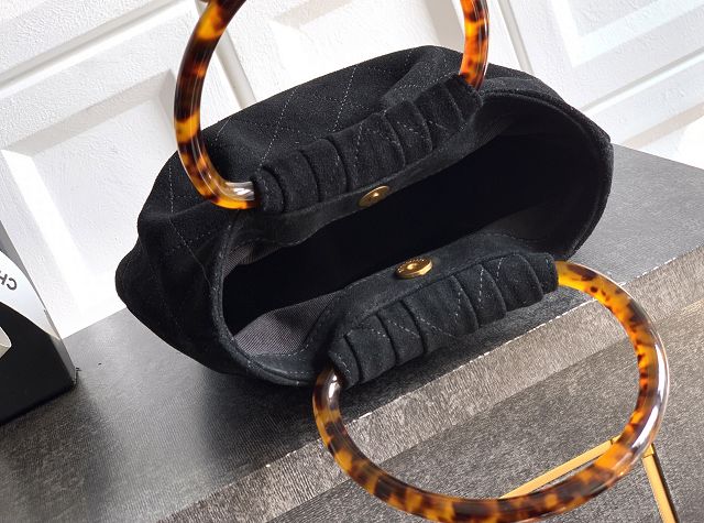 CC original suede calfskin small hobo bag AS6022 black