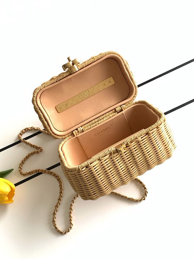 CC original braided rattan vanity case AS5993 beige