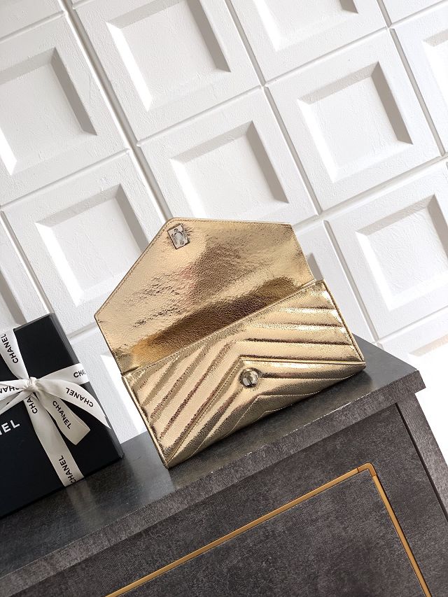 CC original lambskin clutch AP6044 gold