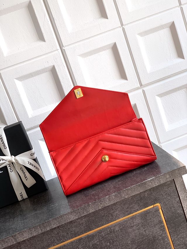 CC original lambskin clutch AP6044 red