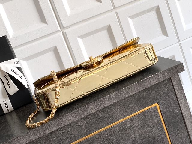 CC original patent calfskin clutch AS5807 gold