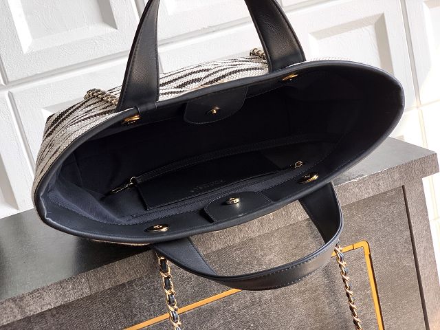 CC original raffia medium shopping bag AS6006 black