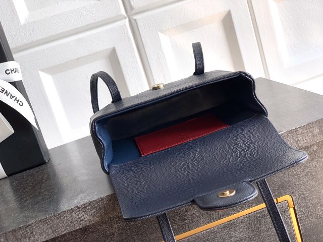 CC original grained calfskin clutch AP5068 dark blue