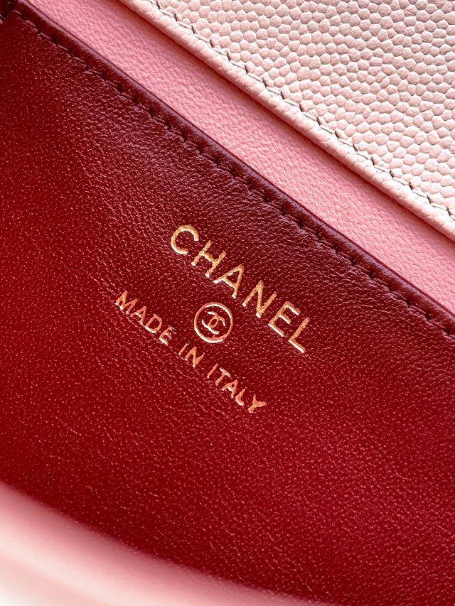 CC original grained calfskin clutch AP5068 pink