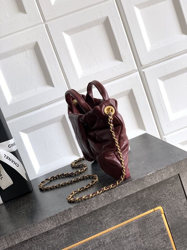 CC original lambskin small handbag AS5849 bordeaux