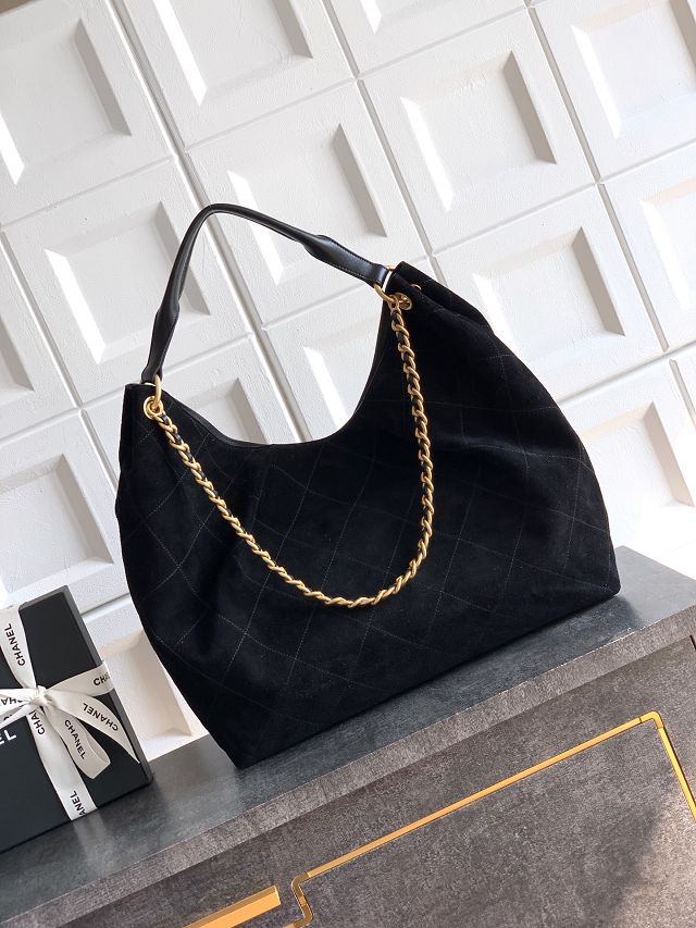 CC original suede calfskin maxi hobo bag AS6016 black