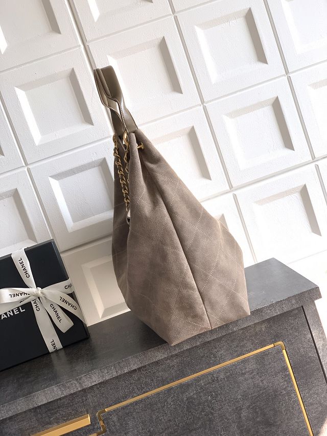 CC original suede calfskin maxi hobo bag AS6016 grey