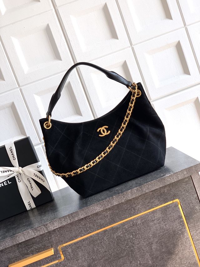CC original suede calfskin medium hobo bag AS5970 black