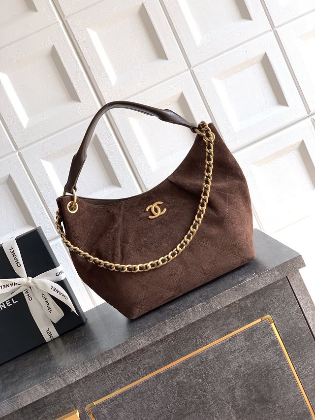 CC original suede calfskin medium hobo bag AS5970 dark brown