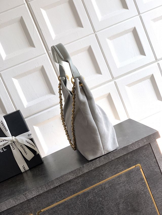 CC original suede calfskin medium hobo bag AS5970 light grey