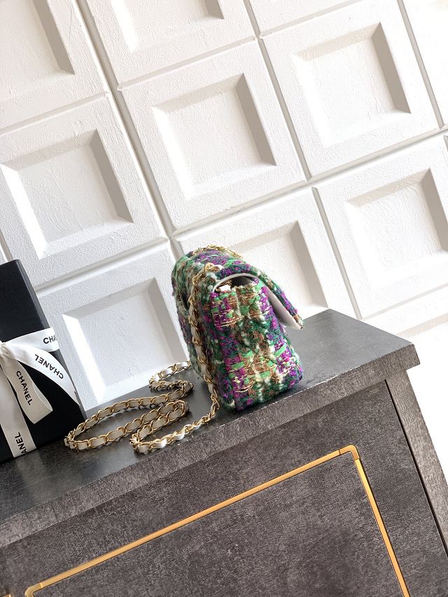 CC original tweed mini flap bag A69900 green
