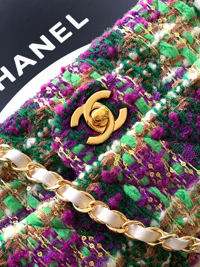 CC original tweed mini flap bag A69900 green