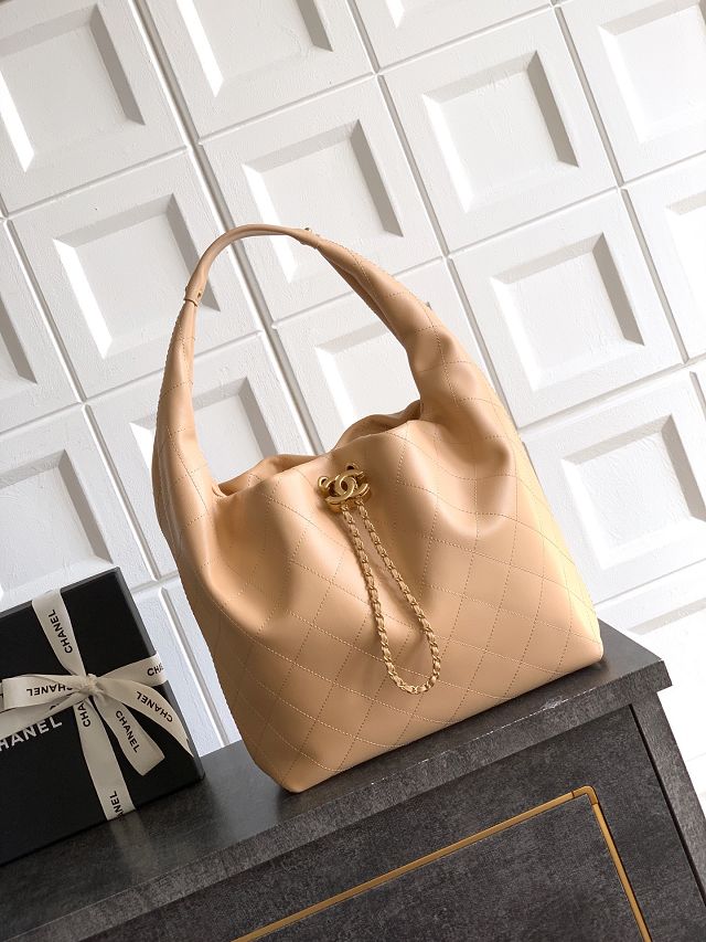 CC original calfskin large hobo bag AS5967 apricot