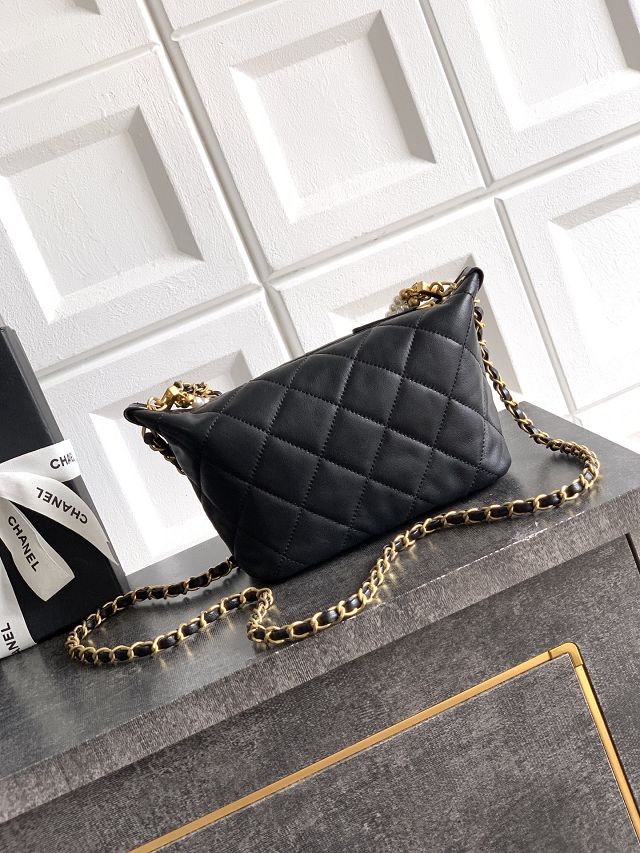 CC original lambskin hobo bag AS5898 black