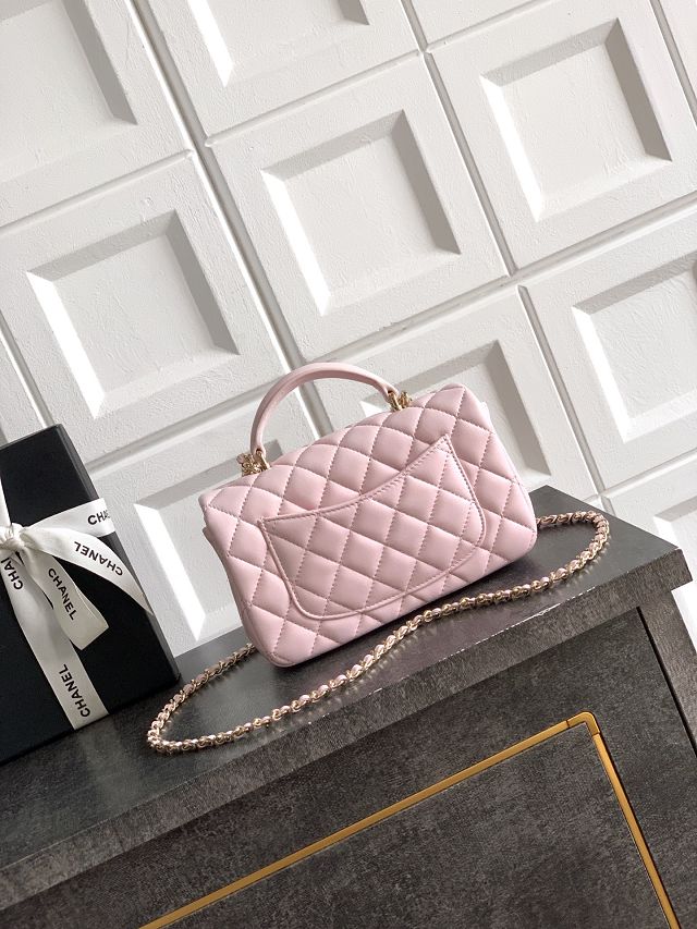CC original lambskin top handle flap bag AS1790 light pink