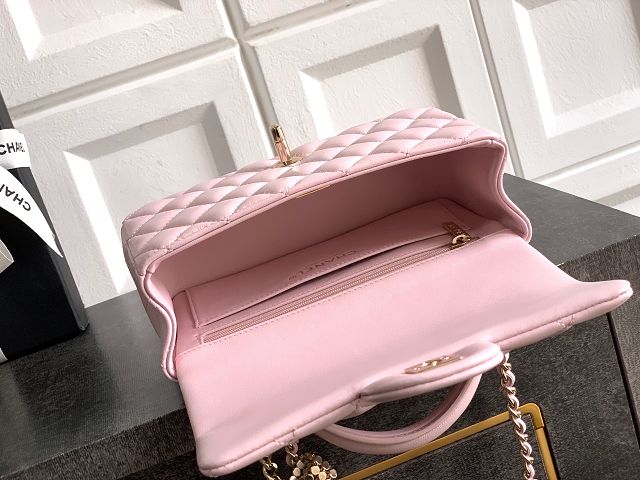 CC original lambskin top handle flap bag AS1790 light pink