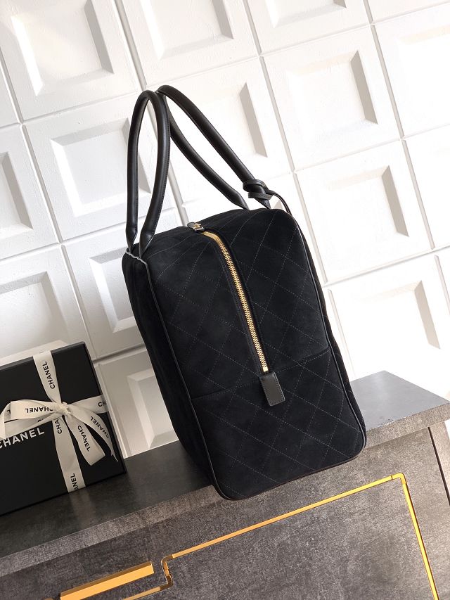 CC original suede calfskin maxi bowling bag AS6212 black