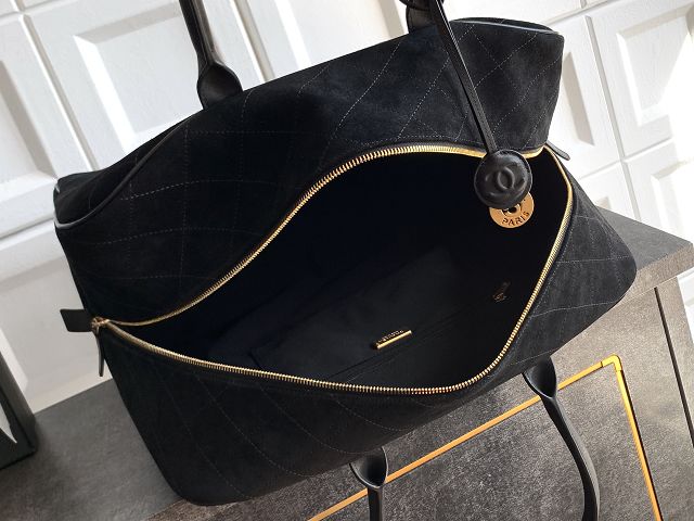 CC original suede calfskin maxi bowling bag AS6212 black