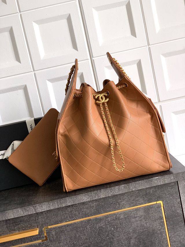 CC original grained calfskin 25 medium handbag AS5311 caramel