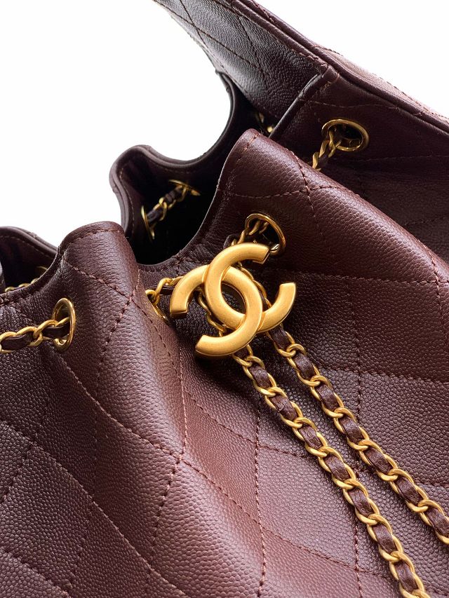 CC original grained calfskin 25 medium handbag AS5311 dark brown