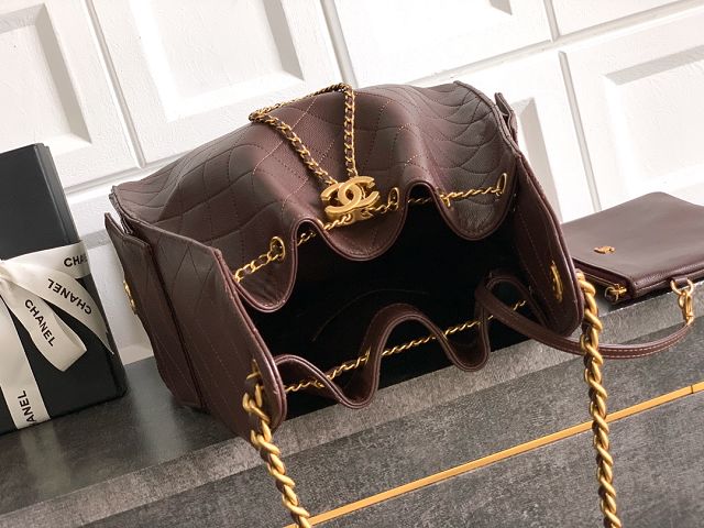 CC original grained calfskin 25 medium handbag AS5311 dark brown