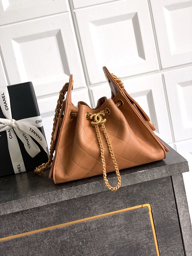 CC original grained calfskin 25 mini handbag AS5631 caramel