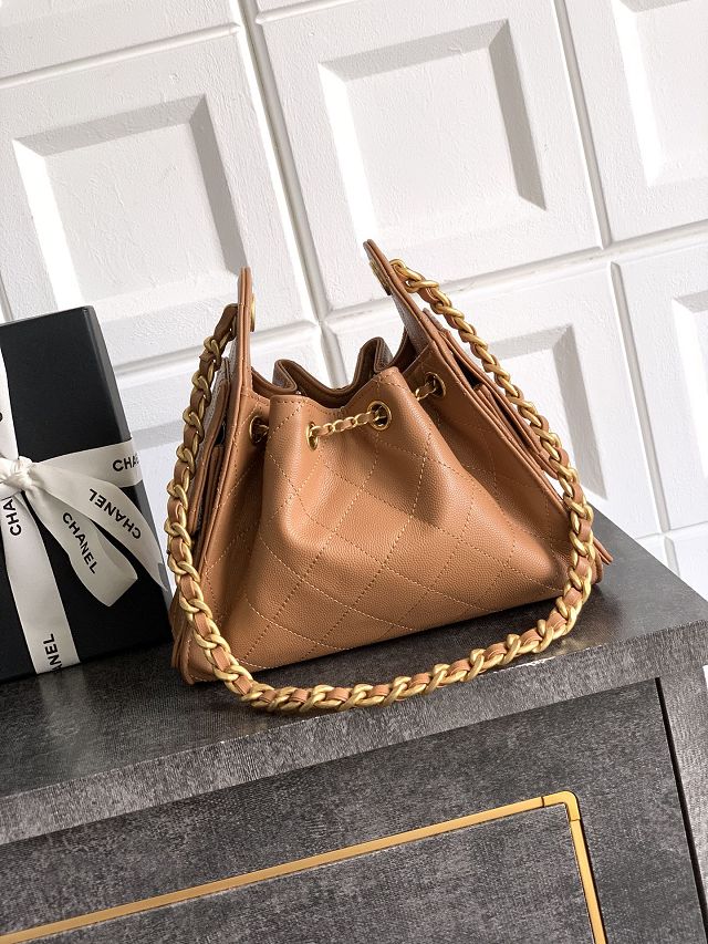CC original grained calfskin 25 mini handbag AS5631 caramel